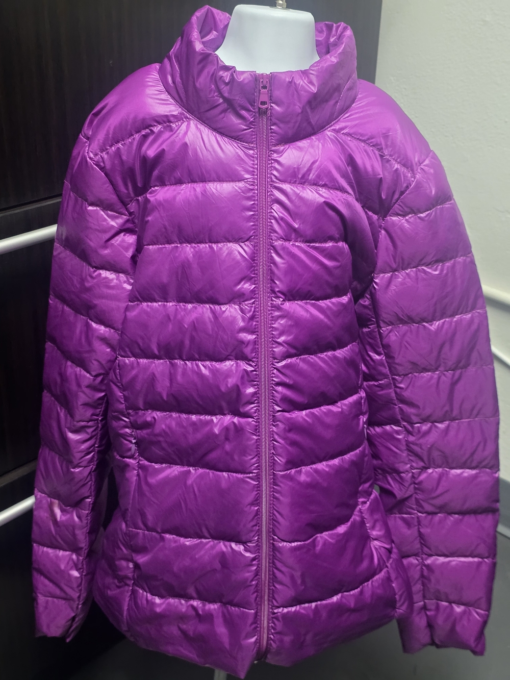 purple lightweight packable puffer Jacket